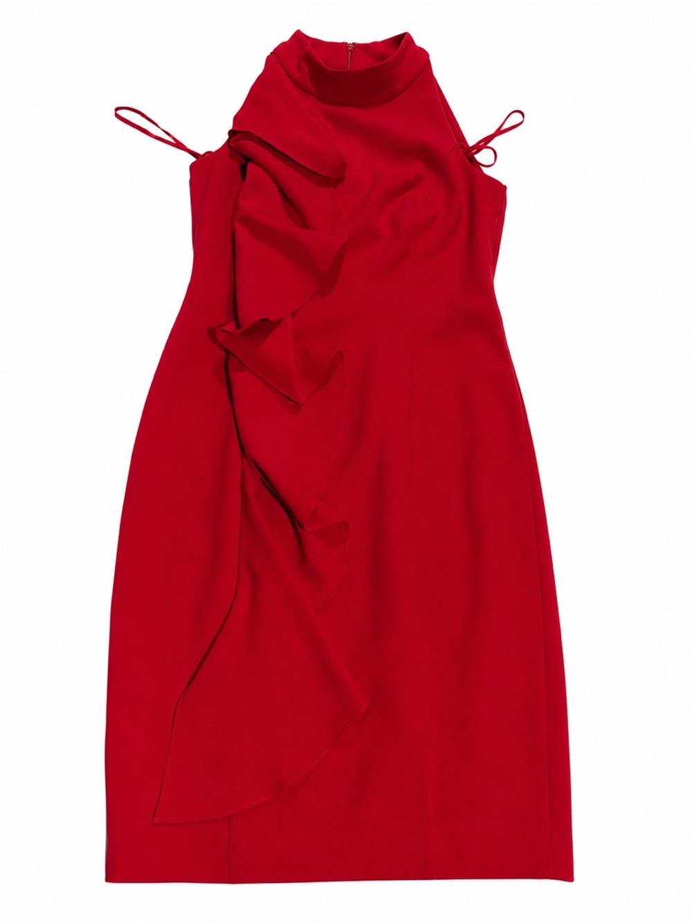 Eliza J Red Ruffle Midi Dress